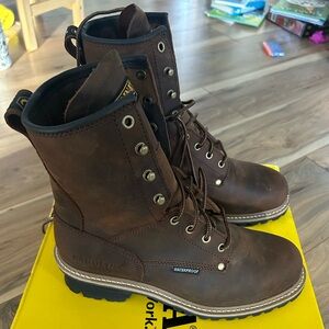 Carolina men’s 8” waterproof steel toe logger boots